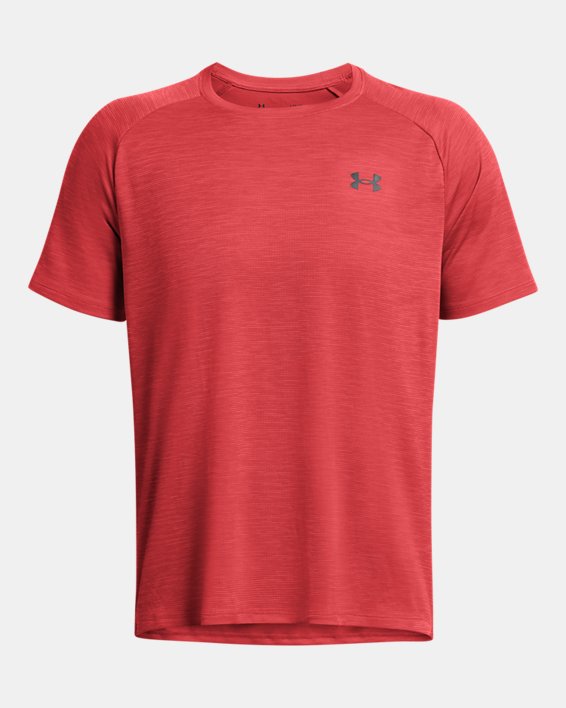 Men's UA Tech™ Textured Short Sleeve, Red, pdpMainDesktop image number 3
